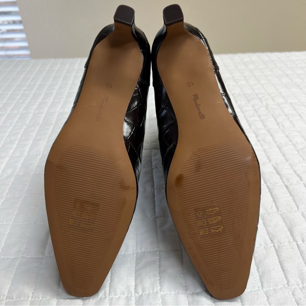 Madewell The Dimes Chelsea Boot in Brown Croc Embossed Leather Size 10 NWOB - Picture 9 of 11